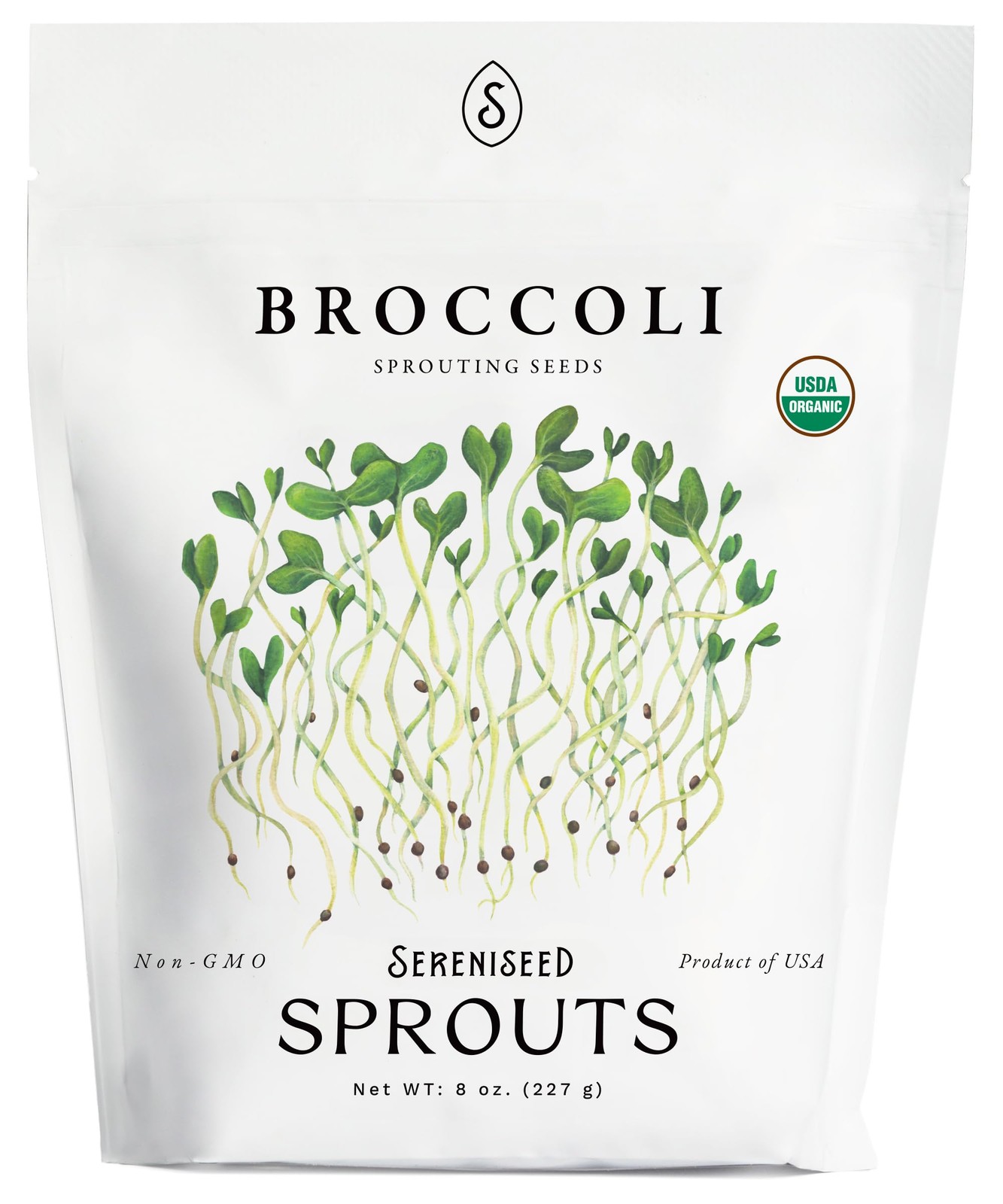 Organic Broccoli Sprout Seeds 8 oz Non GMO Microgreen Growing Kit