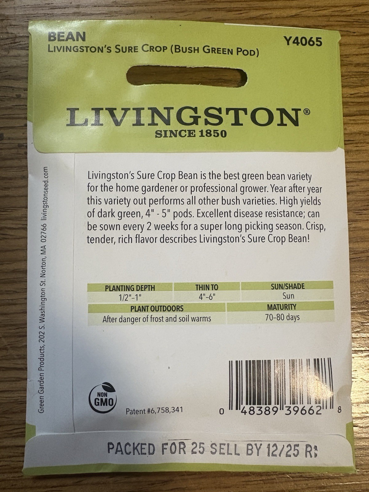 Livingston Seed Company Sure Crop Bush Bean Non-GMO Disease Resistant