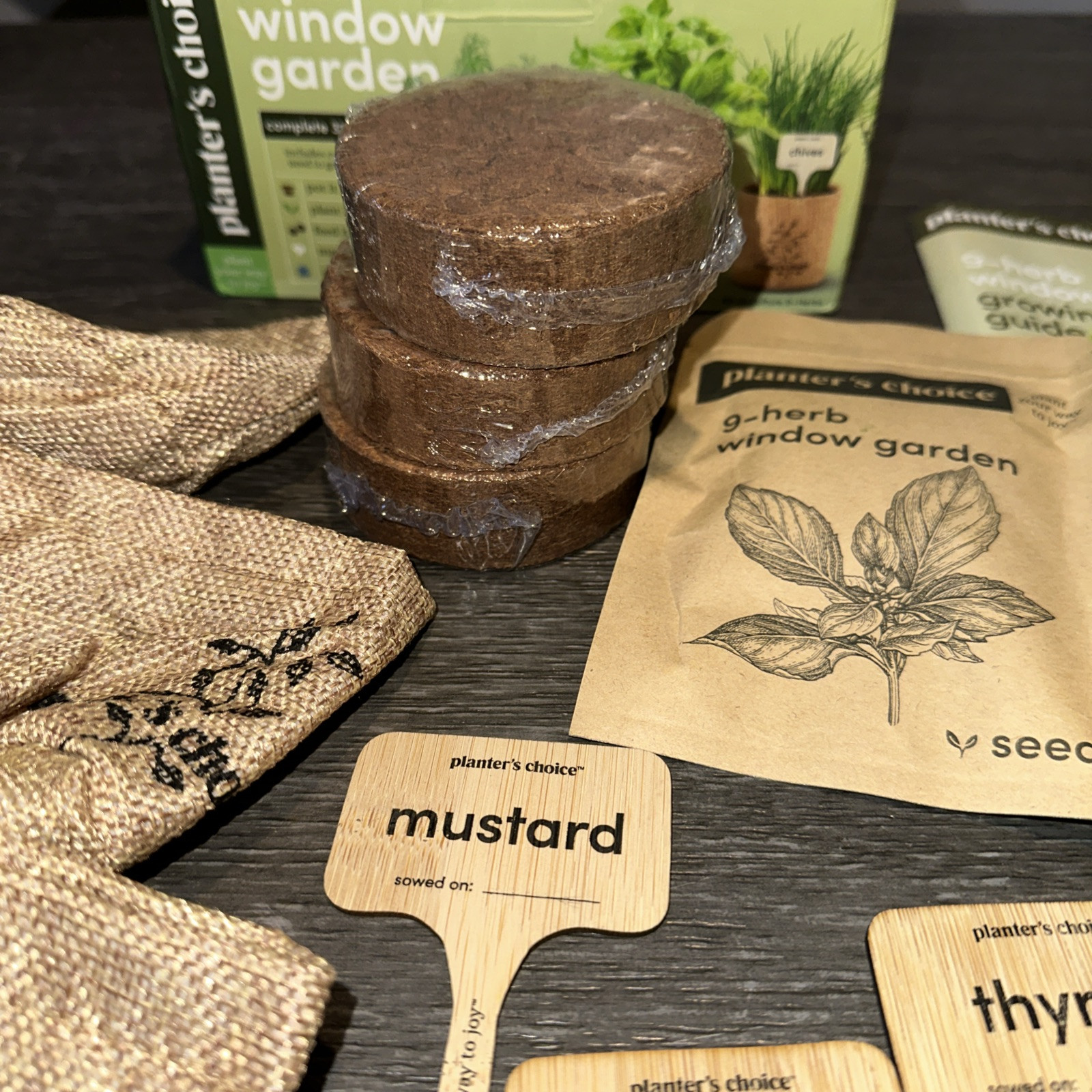 9 Herb Indoor Window Garden Kit House Plants Seeds Easter Gift Open Box