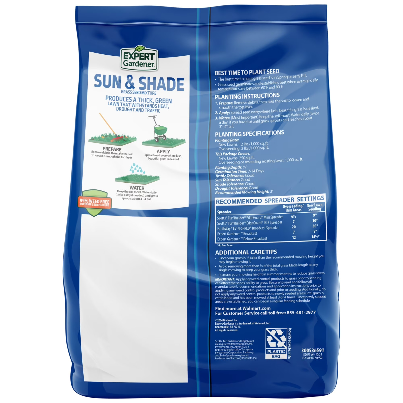 Expert Gardener Sun & Shade Northern Grass Seed Mix for Sun to Partial Shade
