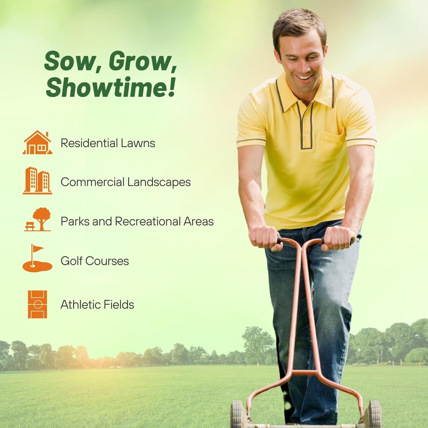 5 LBS – OptiGrowth Coated Showtime grass seed mix of fine fescue, Kentucky