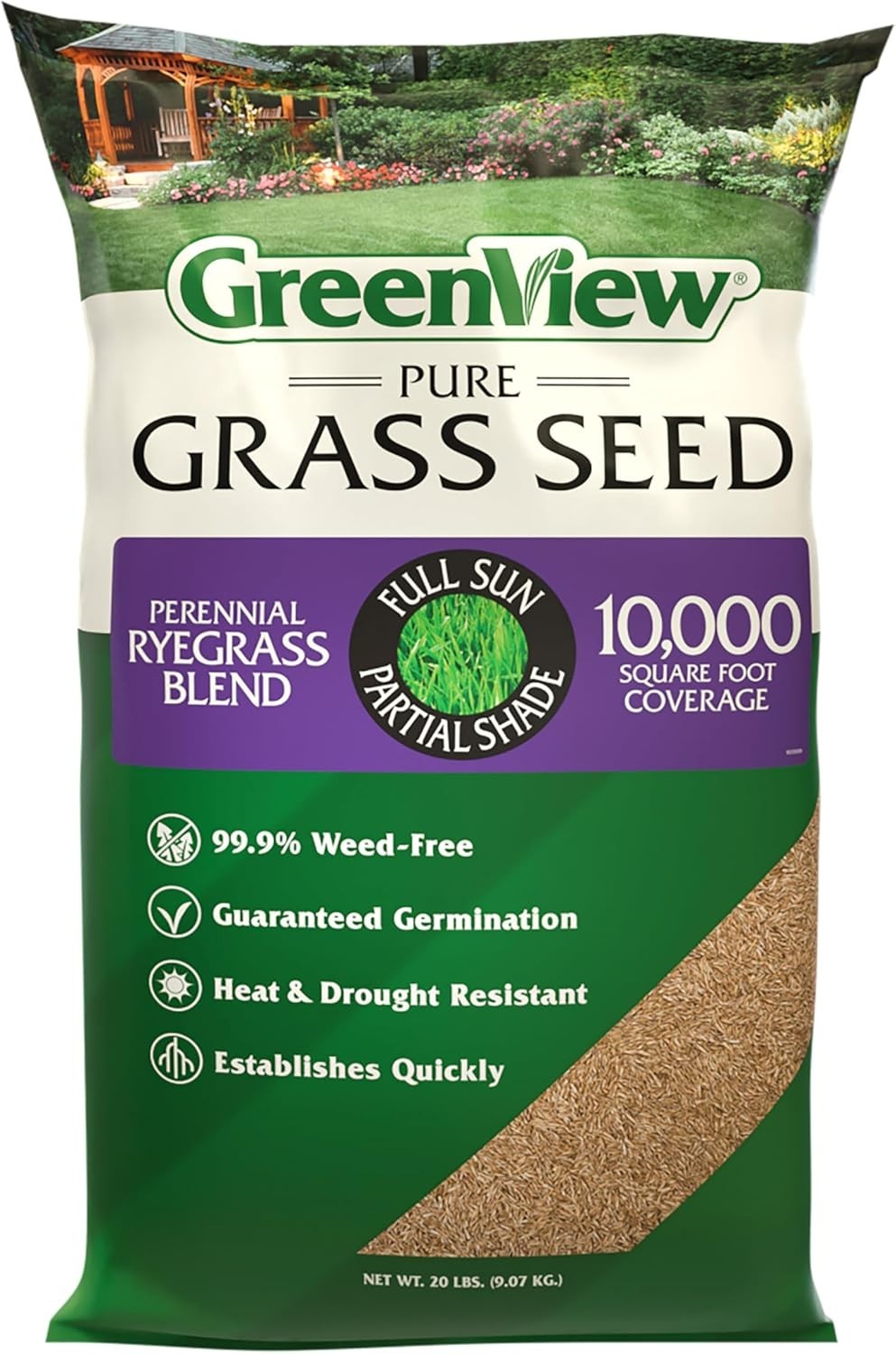 Perennial Ryegrass Seed 20lb – Fast Growing, Durable, Kid & Pet Friendly