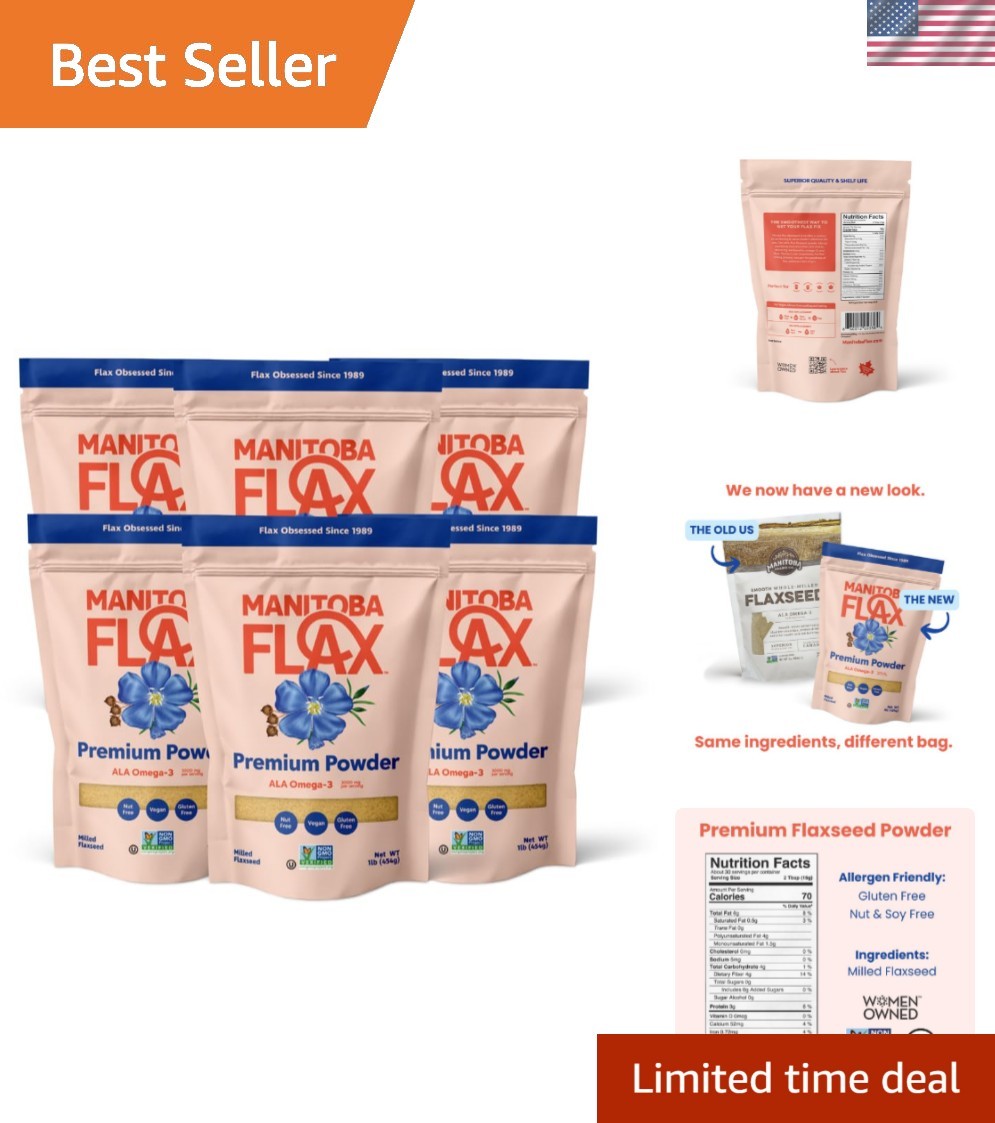 Nutritious Ground Flax Seed | 6 x 1lb Bags | Perfect for Smoothies & Baking