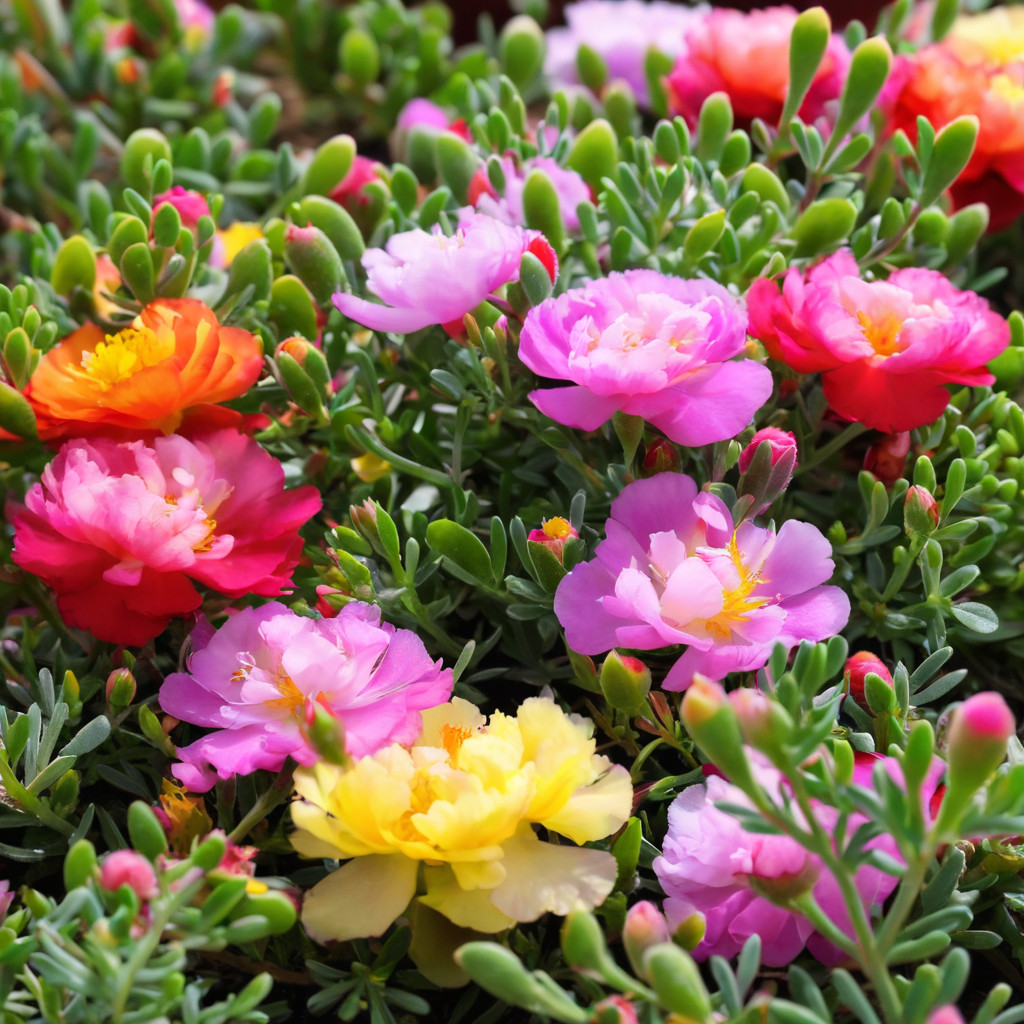 100 Moss Rose Seeds Flower Perennial Flowers Seed Pollinators ” Doubles Mix”