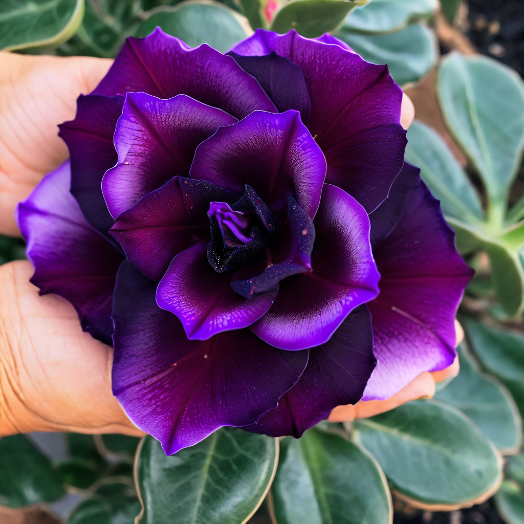 4 Dark Purple Desert Rose Seeds Adenium Obesum Flower Perennial Seed US SELLER