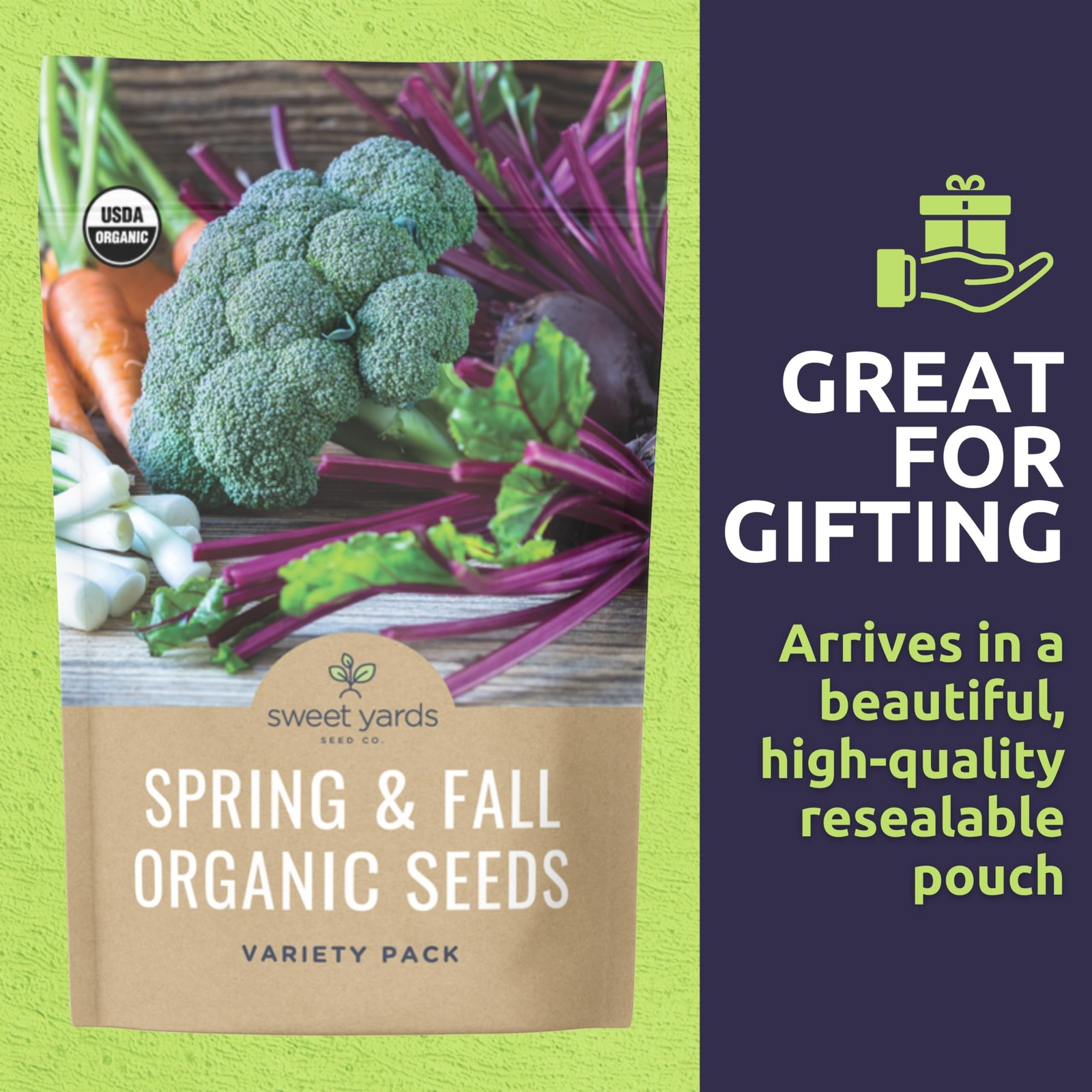 Organic Spring & Fall Seeds Variety Pack 13 NonGMO Packs for Planting