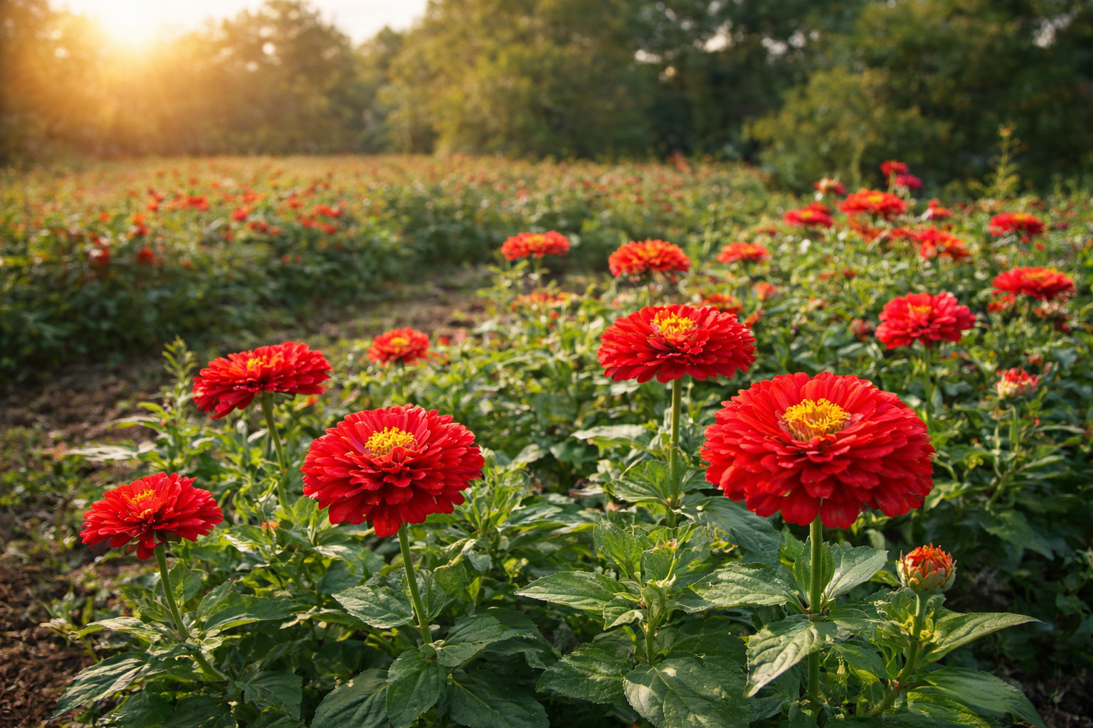 100+ Cherry Queen Zinnia Flower Seeds RED Zinnia Elegans Annual