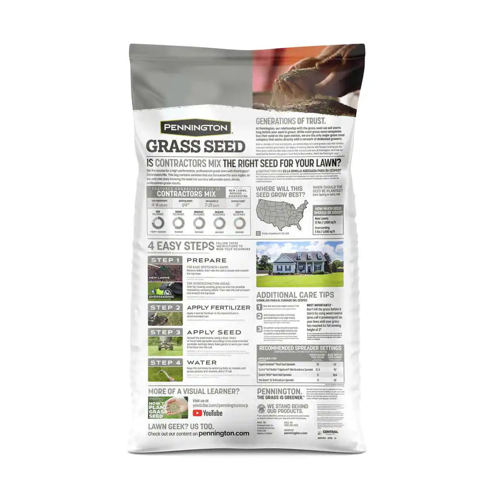 Pennington Grass Seed 40 Lb Northern Contractors Mix Comparable Formulated Mixed
