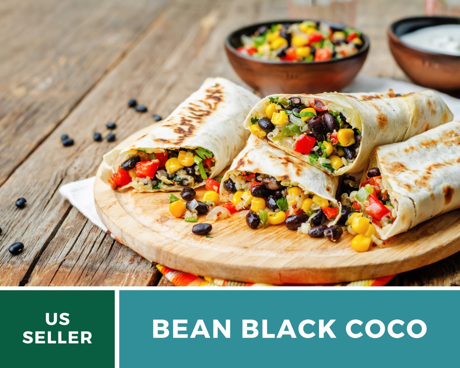 Bean, Black Coco – 30 Seeds, Bush, Heirloom Vegetable (Phaseolus vulgaris)
