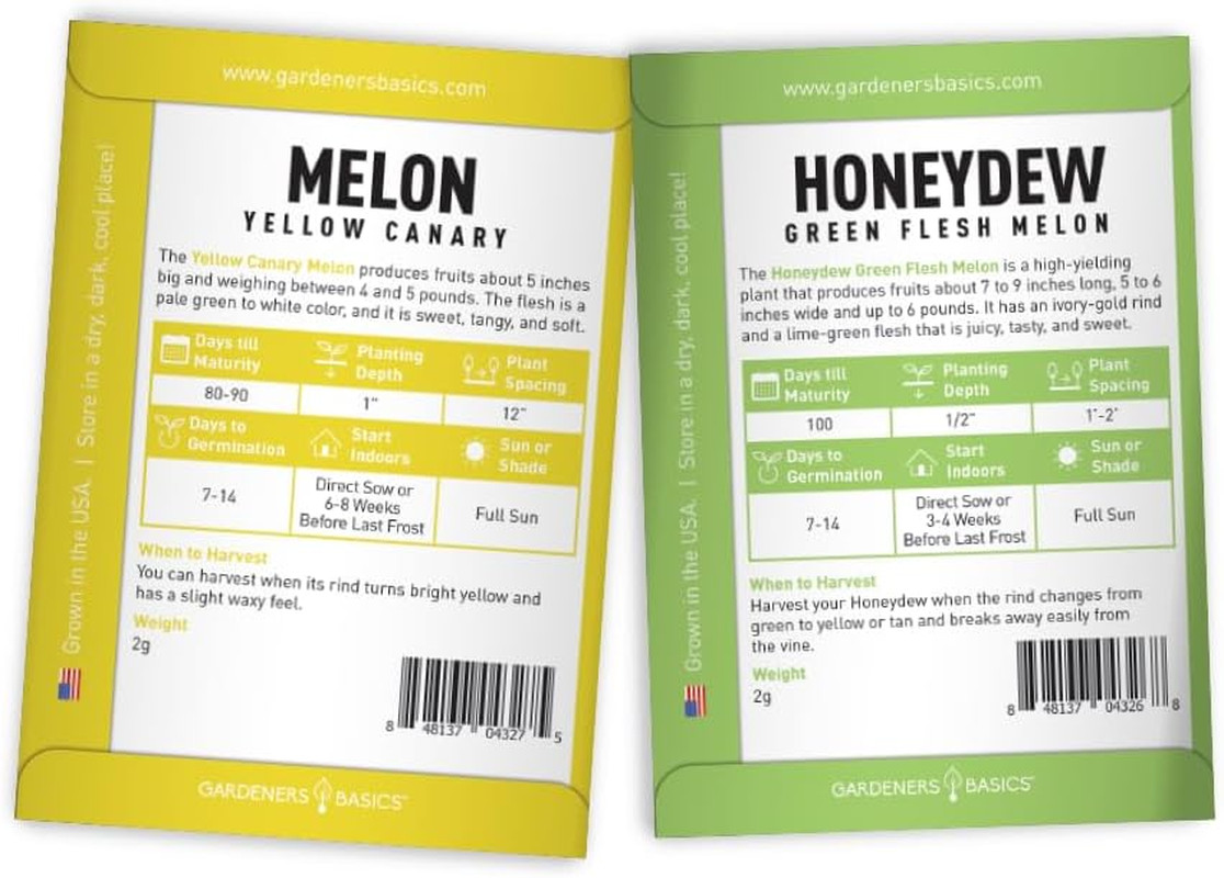 , Melon Fruit Seeds for Planting Home Garden 5 Variety Packs – Hales Best Cantal