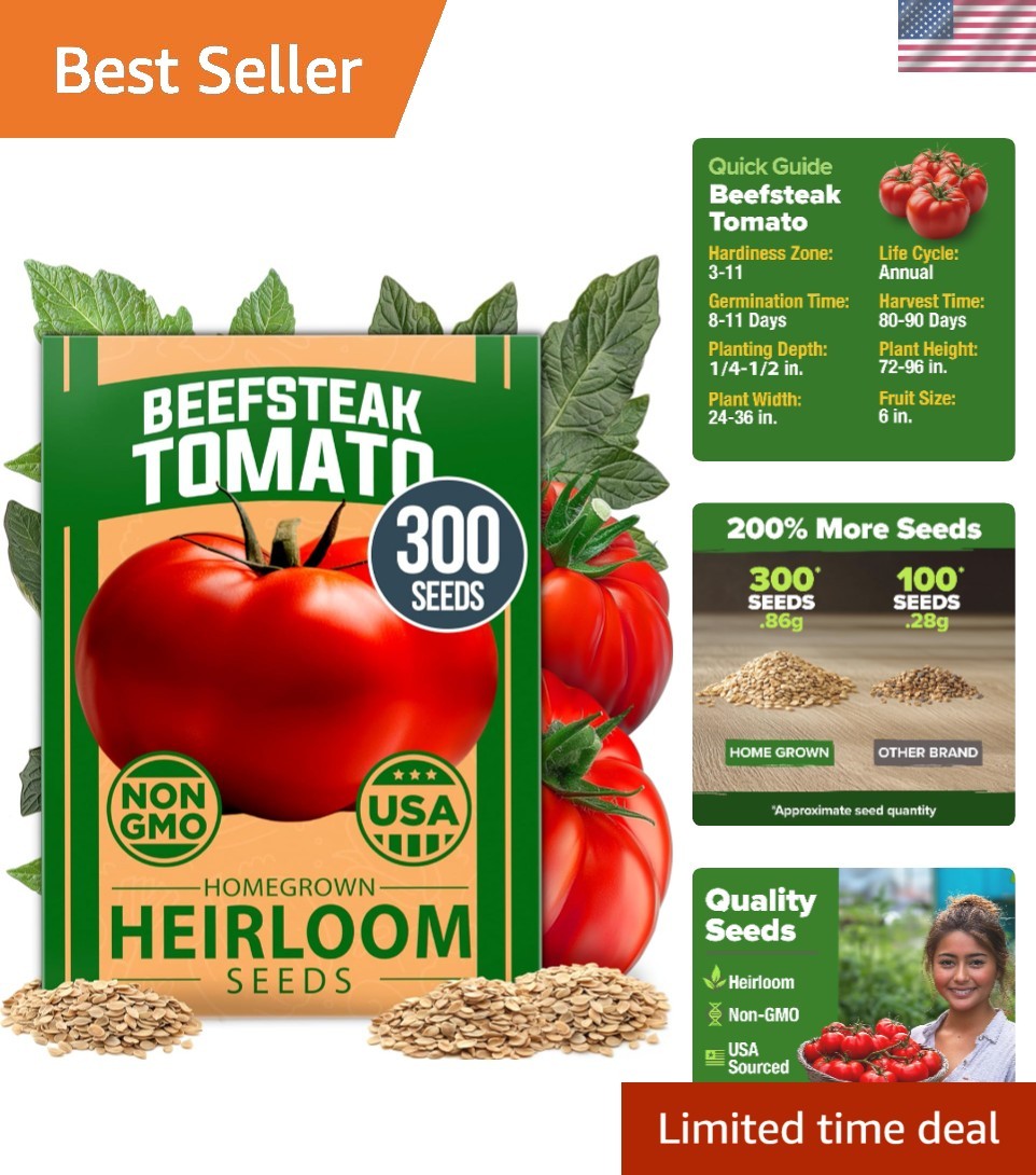 High Germination Beefsteak Tomato Seeds – 300 Heirloom Seeds for Any Gardener