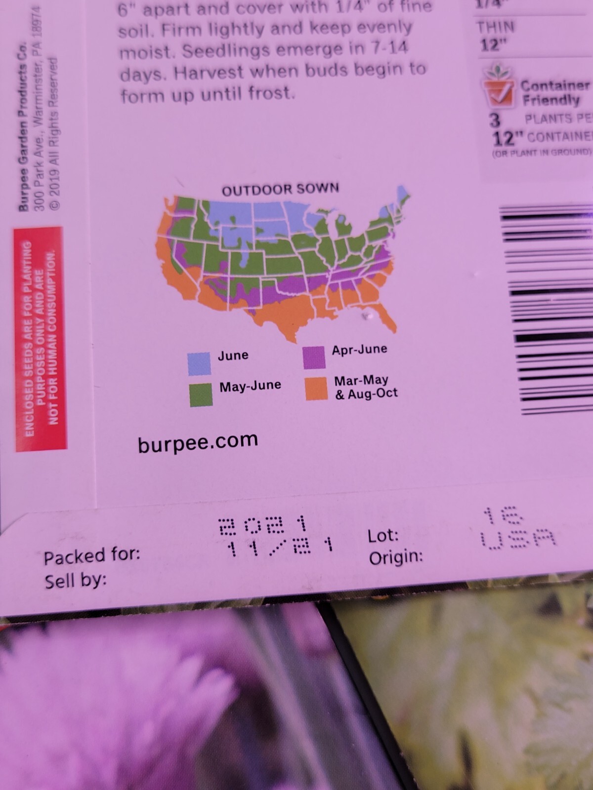 Burpee Herb Seed Assortment 1 (2021) New Sealed Inventory Guaranteed to Sprout
