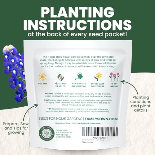 Texas Bluebonnet – 400 Seeds for Planting – 2026 Season – 0.5 Ounce 1/2 Ounce