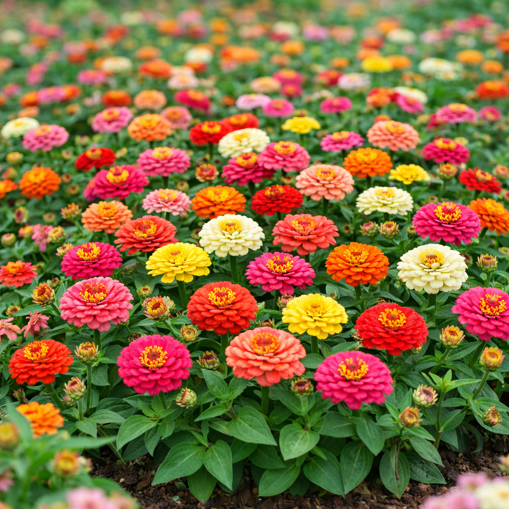 THUMBELINA DWARF Zinnia elegans Seeds Heirloom Non GMO Compact Colorful Mix