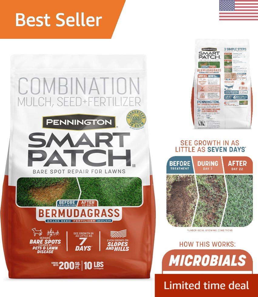Smart Patch Bermudagrass Mix 10 lb – Ideal for Sunny Lawns & Quick Fixes