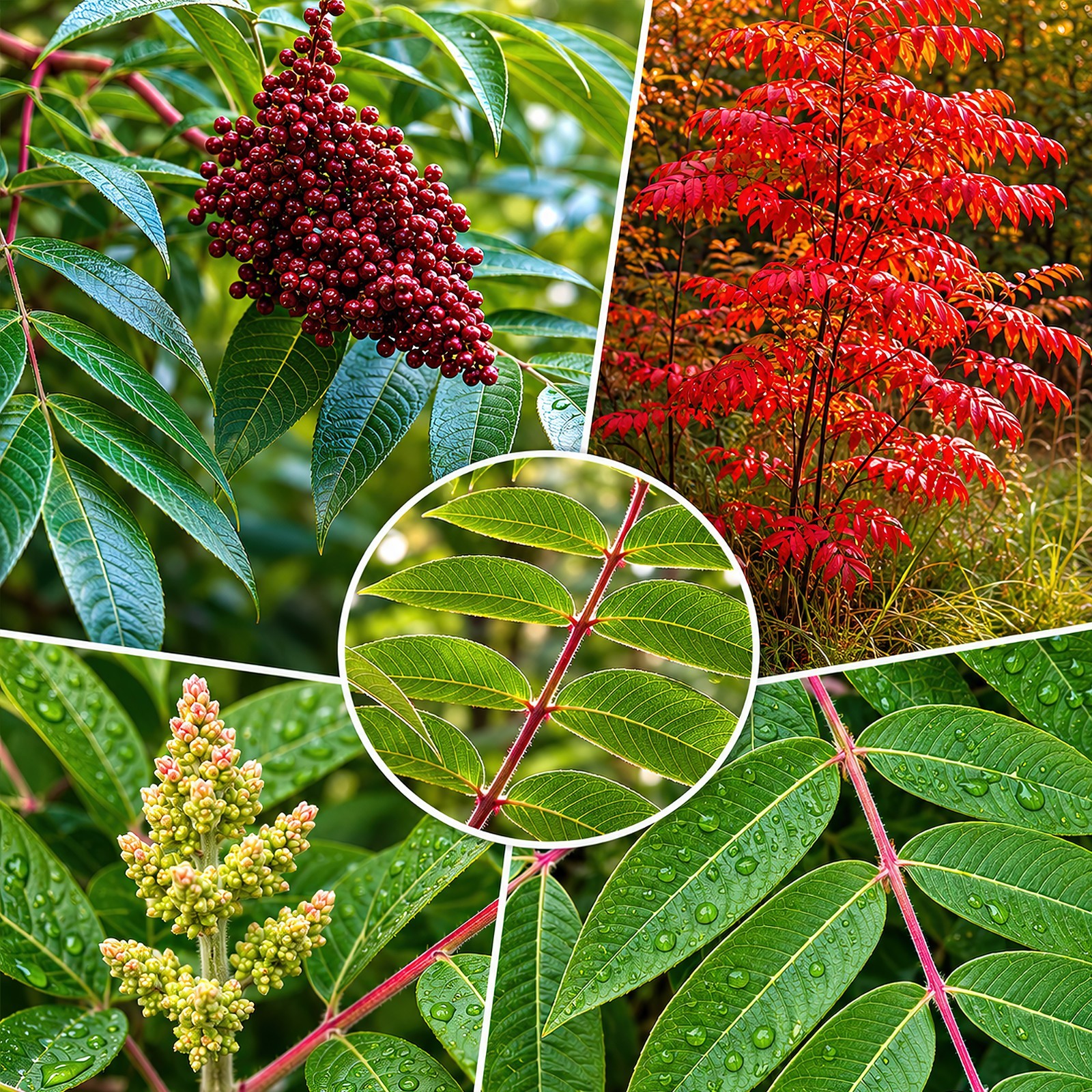 3000 Winged Sumac Tree Seeds Rhus copallinum – Fall Color & Wildlife – Zones 4-9
