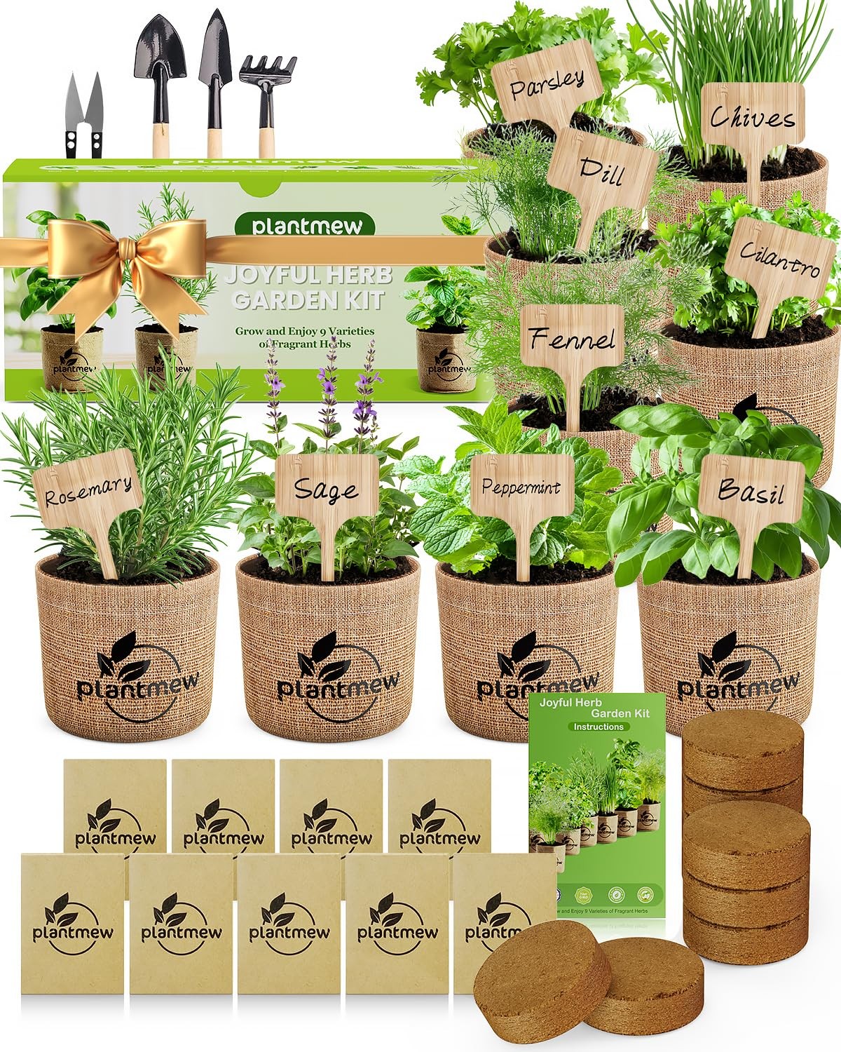 9 Herb Indoor Garden Kit – Unique Kitchen Gift for Women, Men, Mom, Friends -…