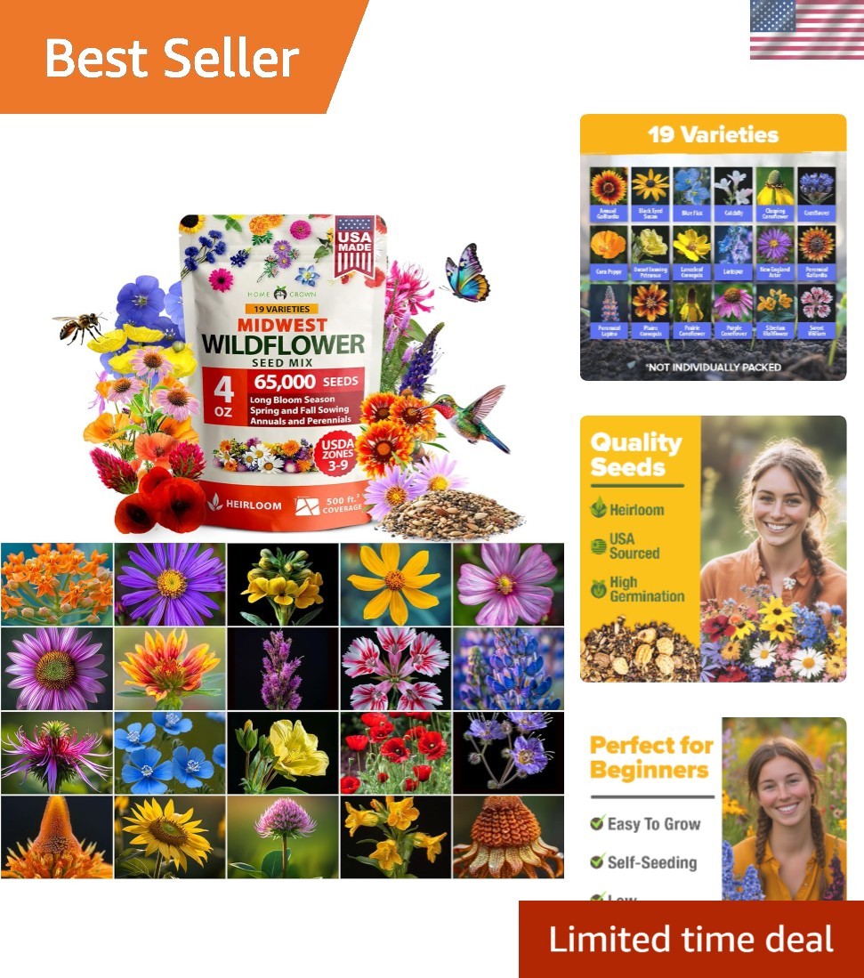Attracting Pollinators: 65,000+ Heirloom Wildflower Seeds for Any Garden – 4 oz