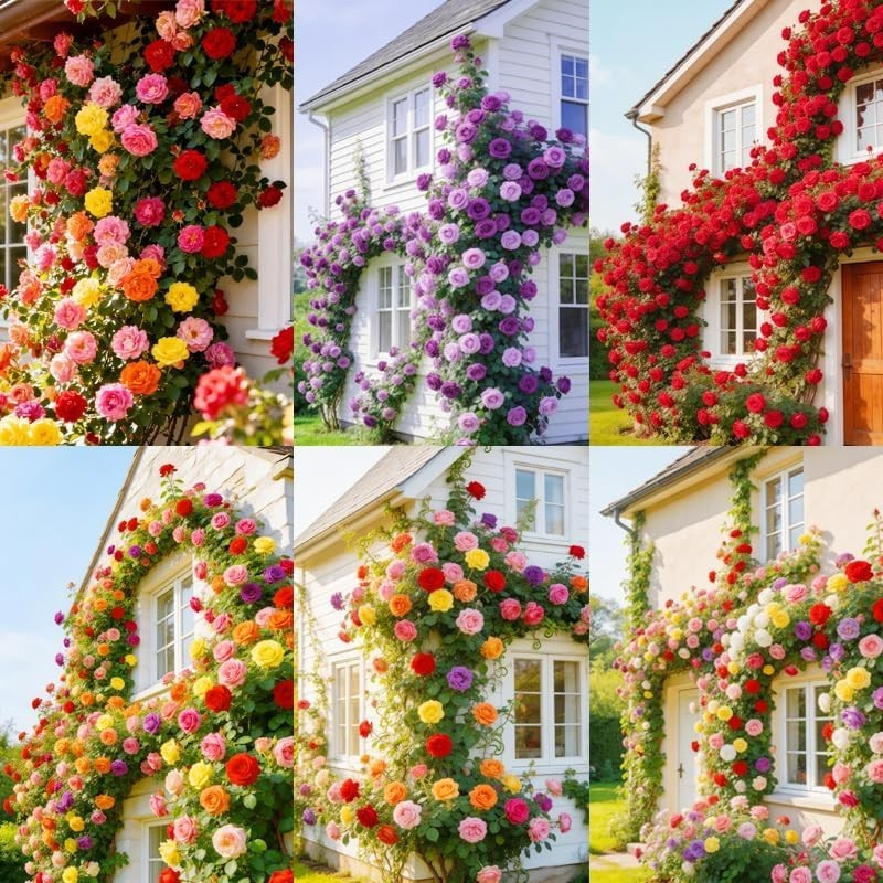 250+ Mix Climbing Roses Flowers Seeds -Rose Bushes Vine Climber Rose Seeds fo…