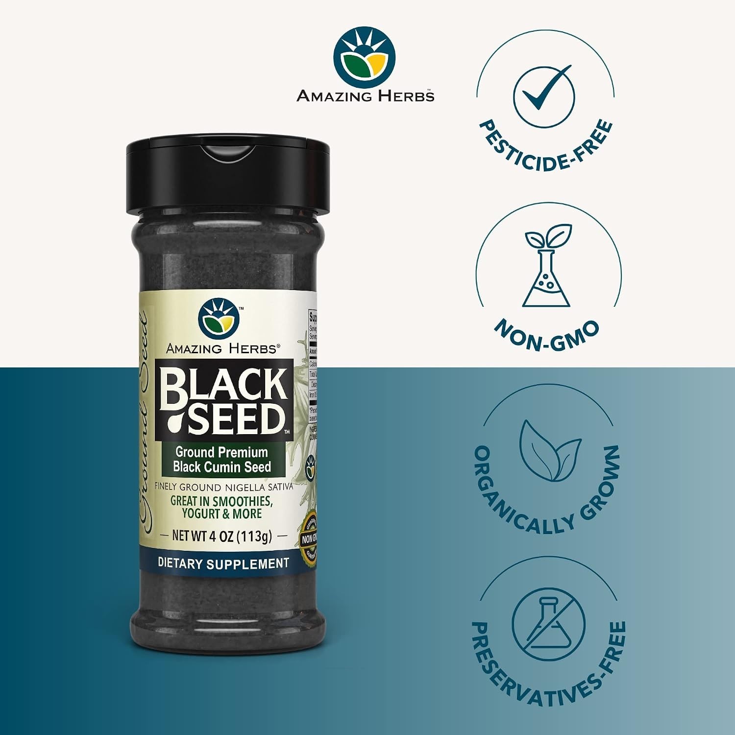 Organic Ground Black Cumin Seeds – 4 Oz, Natural Immune Support & Digestive Aid