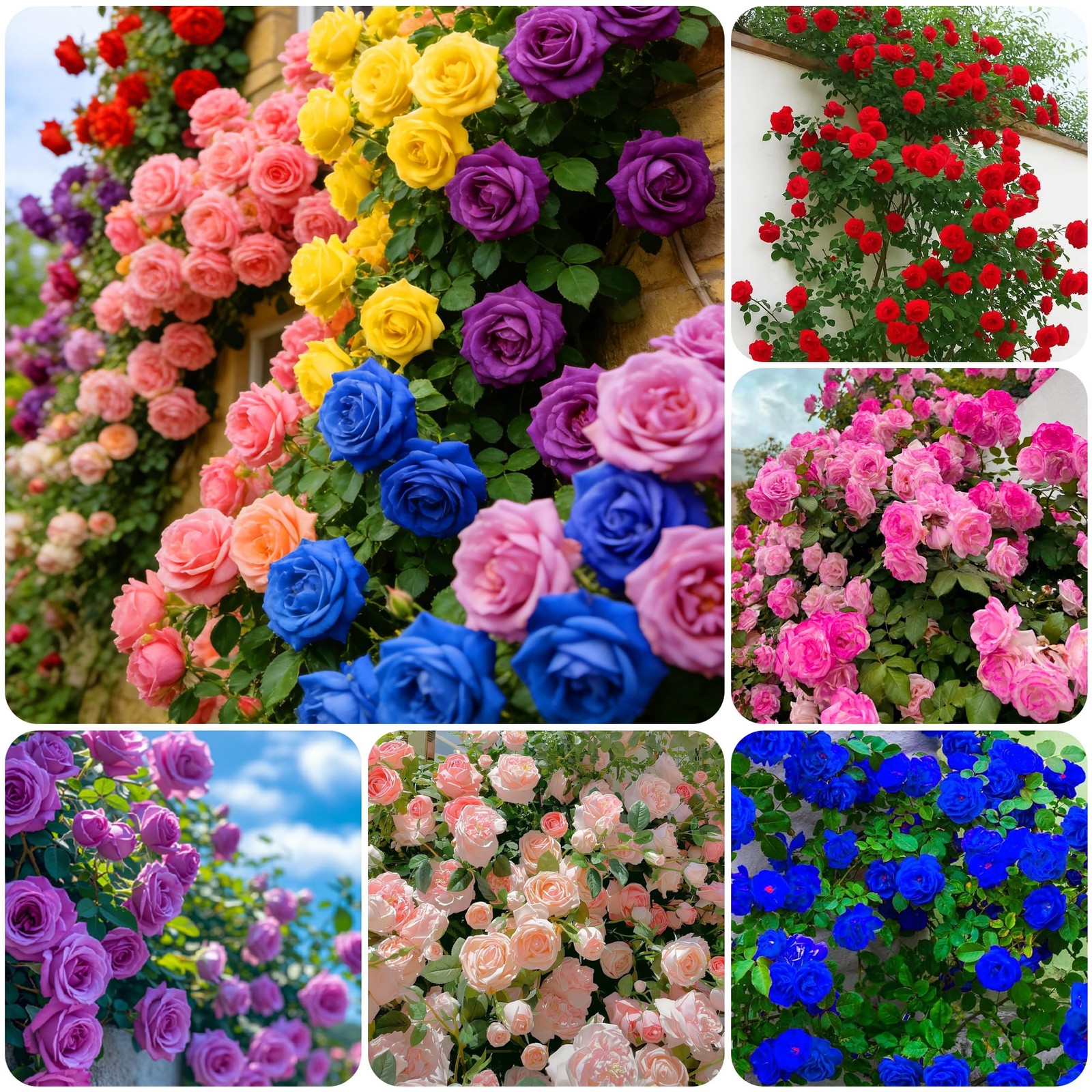 300+Climbing Rose Bush Seeds for Planting Outdoors-Perennial Flowering Plant …