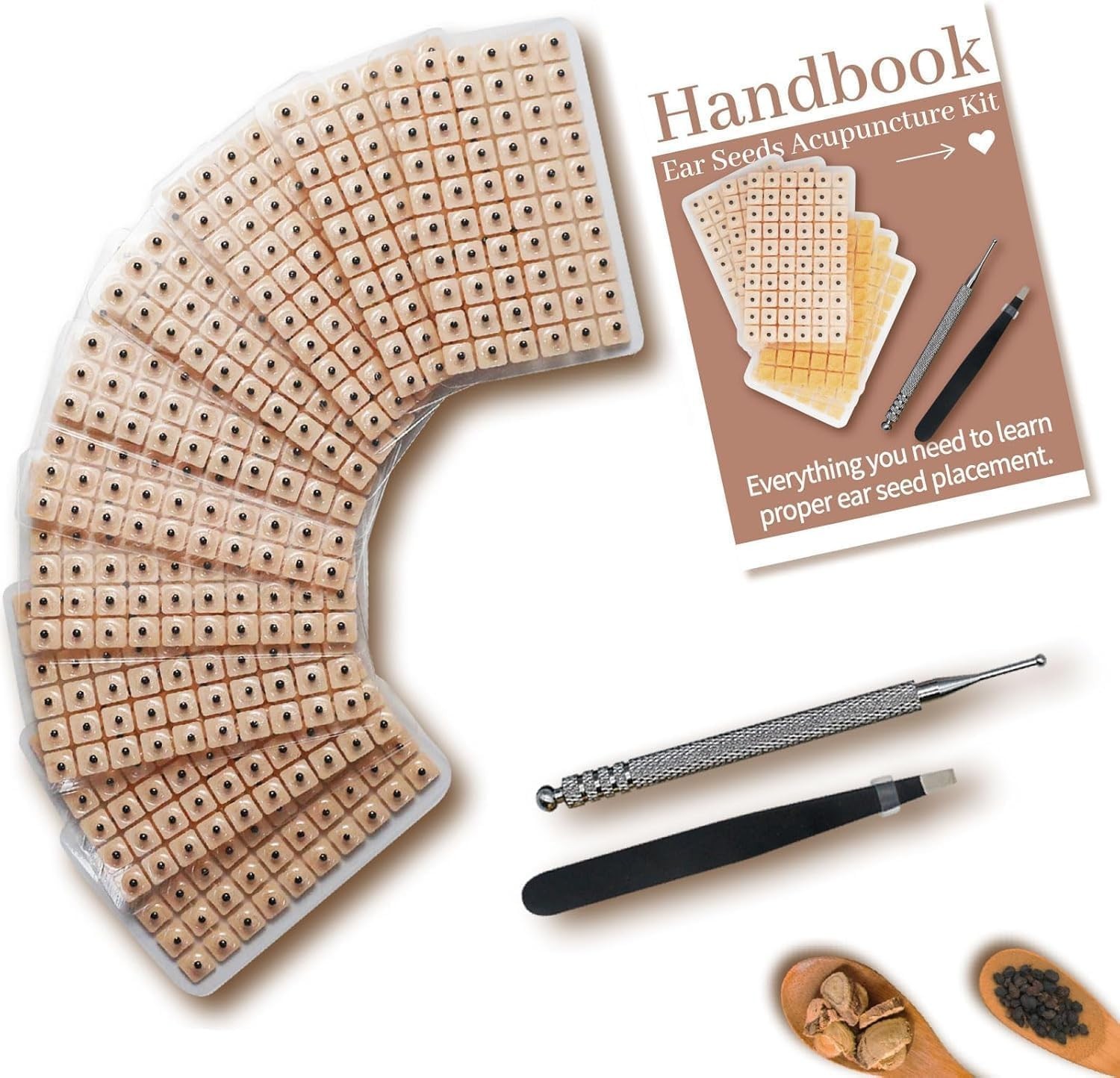 600-Piece Ear Seeds Kit – Natural Vaccaria Seeds for Auricular Acupressure – …