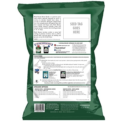 Dense Shade Grass Seed for Cool Season Lawns – 25 lb Black Beauty Blend