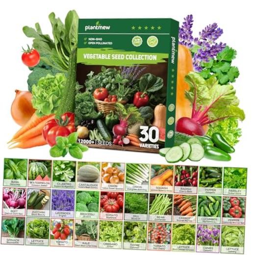 30 Heirloom Vegetable Seeds for Planting, 12,000+ Garden Seeds