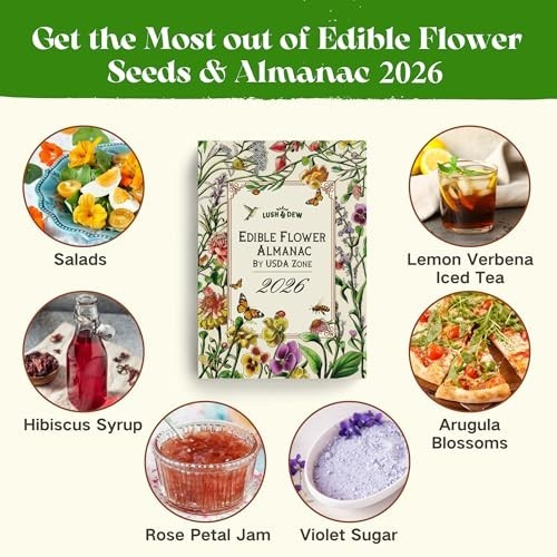 Edible Flower Seed Bank – 30,000+ Non-GMO Heirloom Seeds, Gardening Gift Set, Cu