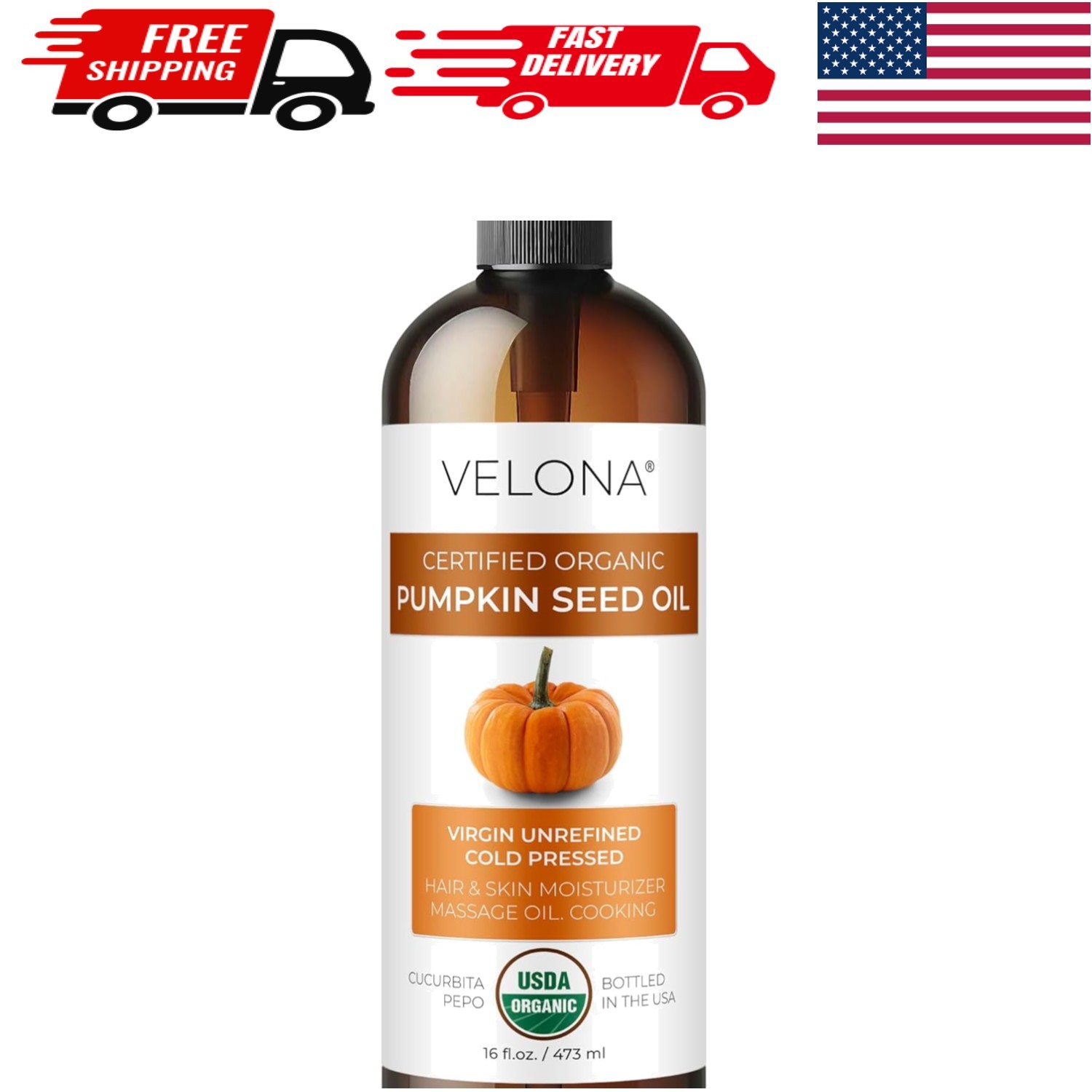 16 Fl Oz Organic Pumpkin Seed Oil – Nourishing Carrier Oil for Hair & Skin Care