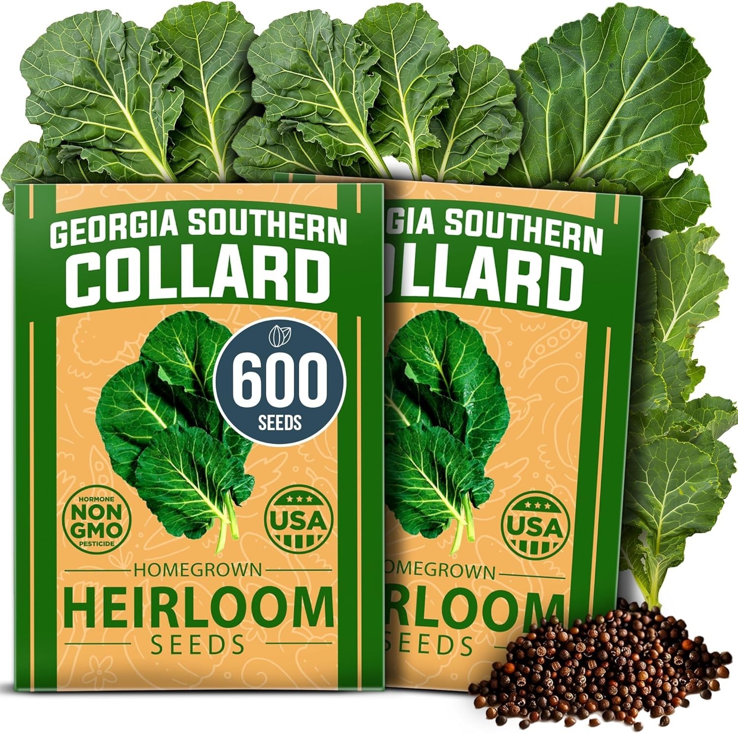 Heirloom Collard Green Seeds 600 Non GMO Great for Beginners and Experts