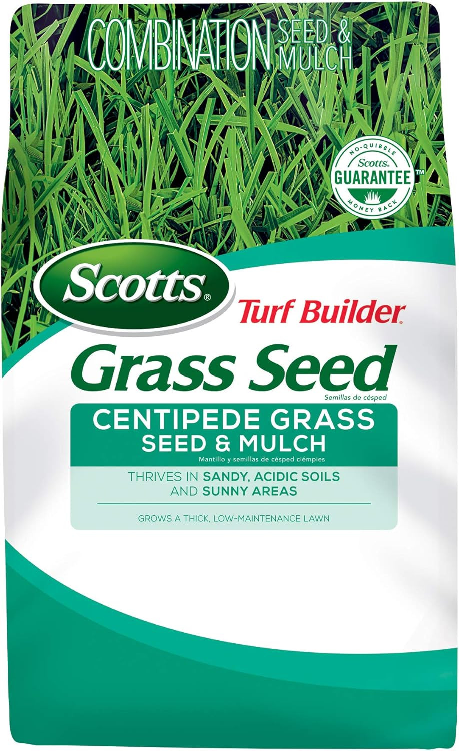 Turf Builder Centipede Grass Seed & Mulch, Grows a Thick, Low-Maintenance Lawn,