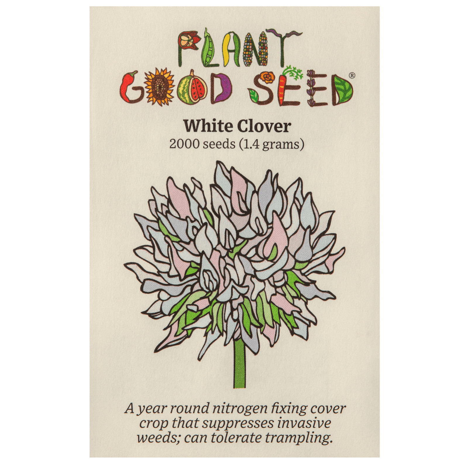 White Clover Seeds for Planting: Certified Organic Cover Crop Bulk Seed Packet