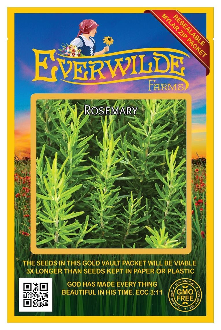 300 Rosemary Herb Seeds – Everwilde Farms Mylar Seed Packet