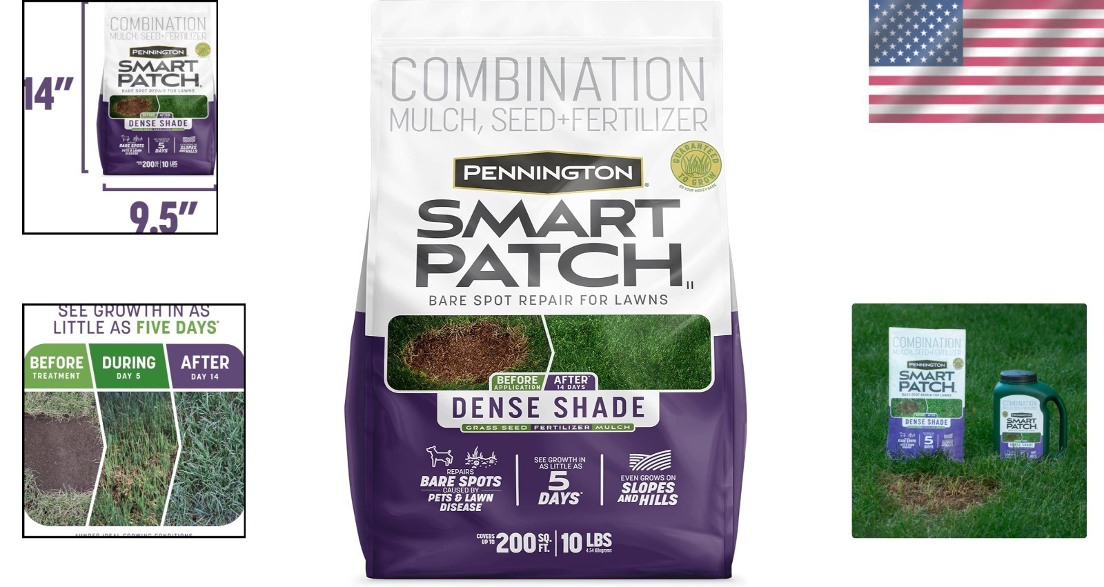Smart Patch Dense Shade 10lb Grass Seed for Quick Bare Spot Repair in Lawns