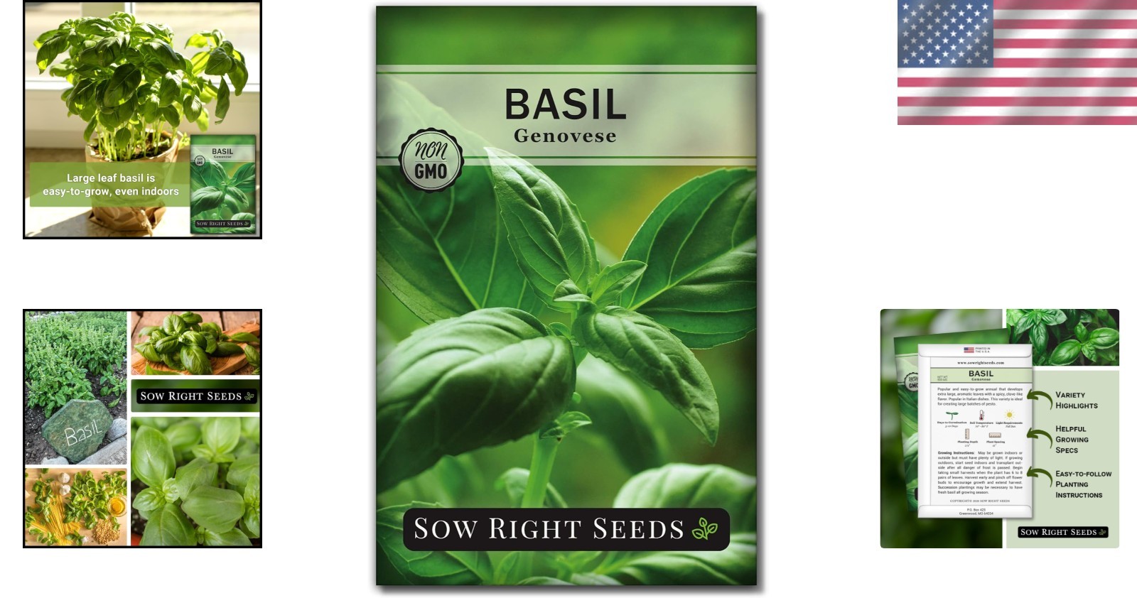 500 Count Genovese Basil Seeds – Non-GMO Heirloom for Hydroponic & Soil Gardens