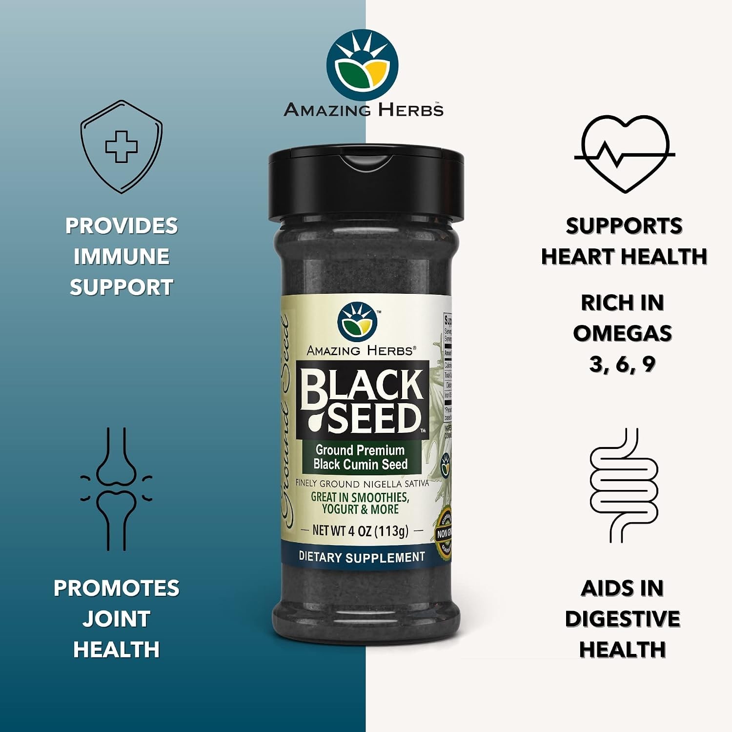 Organic Ground Black Cumin Seeds – 4 Oz, Natural Immune Support & Digestive Aid