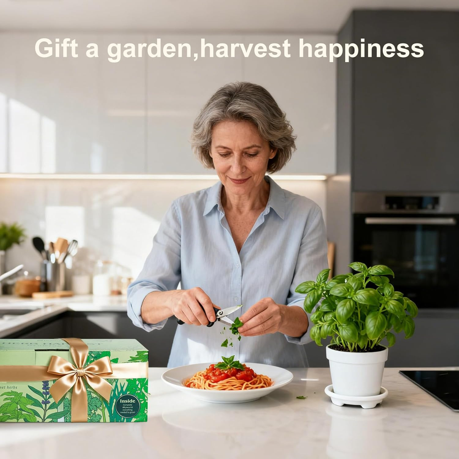 10 Indoor Herb Garden Kit, 33Pcs Complete Kitchen Herb Starter Set Including 4-C