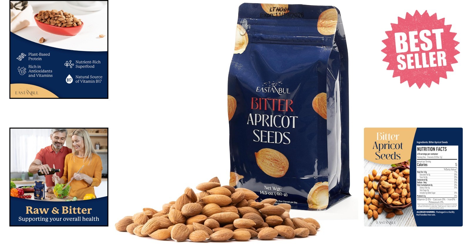 Raw Bitter Apricot Kernels 14.5oz – & Gluten-Free Gourmet Delight