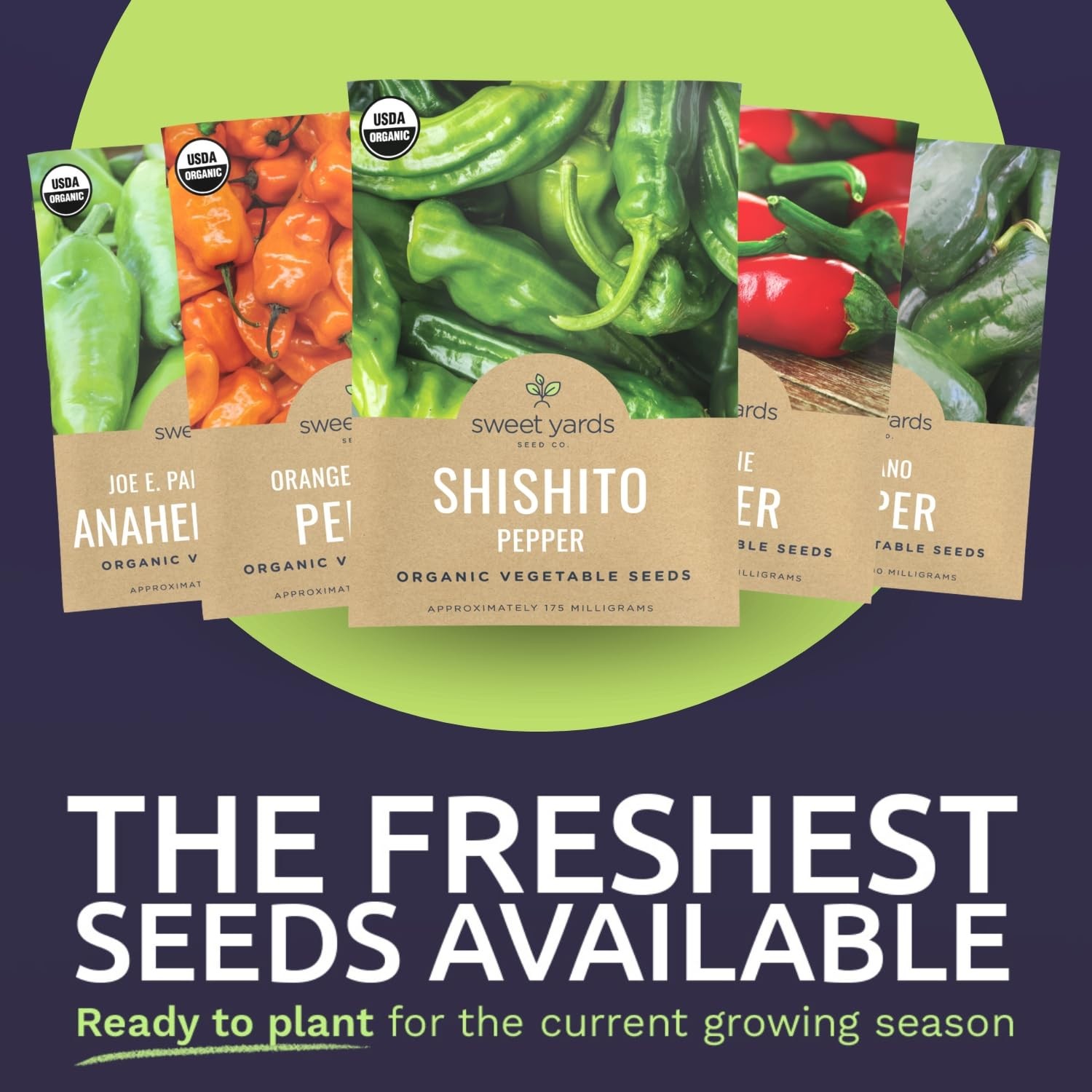 Organic Hot Pepper Seeds Variety Pack – 8 Individual Packs – 2026 Season – Ha…