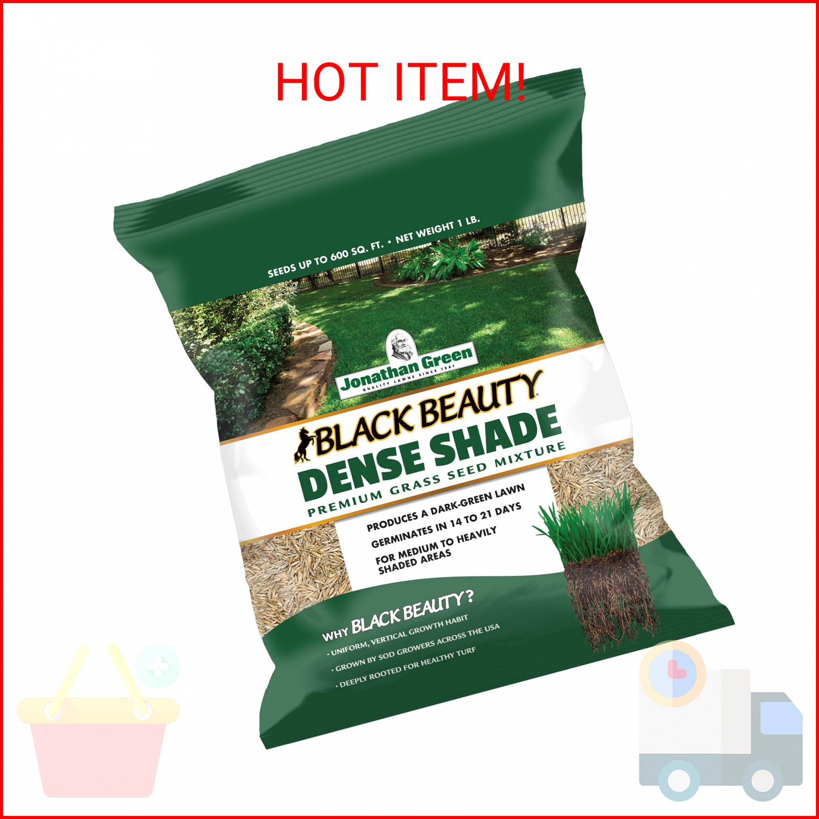 Jonathan Green (10622) Black Beauty Dense Shade Grass Seed – Cool Season Lawn Se