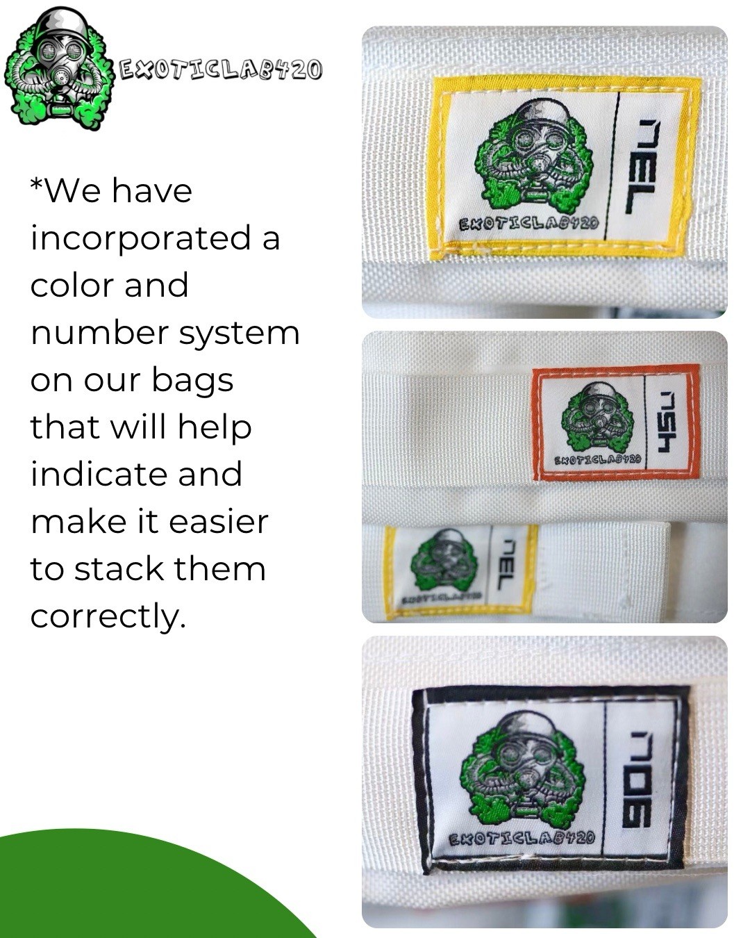 NEW 32Gallon(Green or White)Exoticlab420 120 micron single bag(Buy 5 Get 1 Free)
