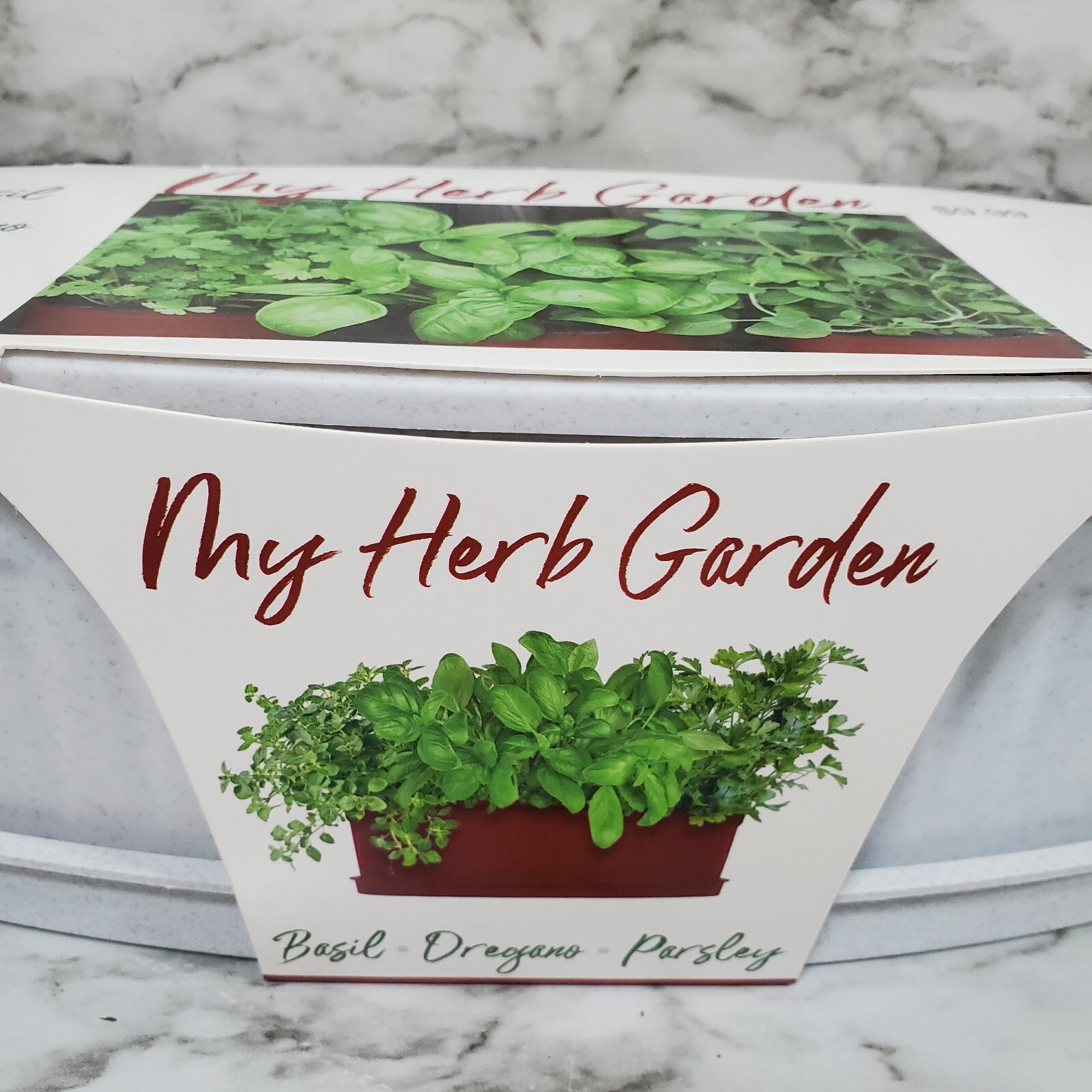 My Herb Garden White Basil, Oregano, Parsley Seed Planter Kit for Kitchen Garden