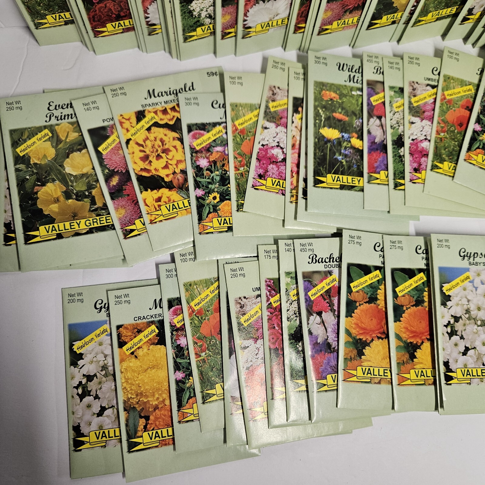 Valley Greene Flower Seeds 100 New Packs Assorted Flower Garden Mix Lot
