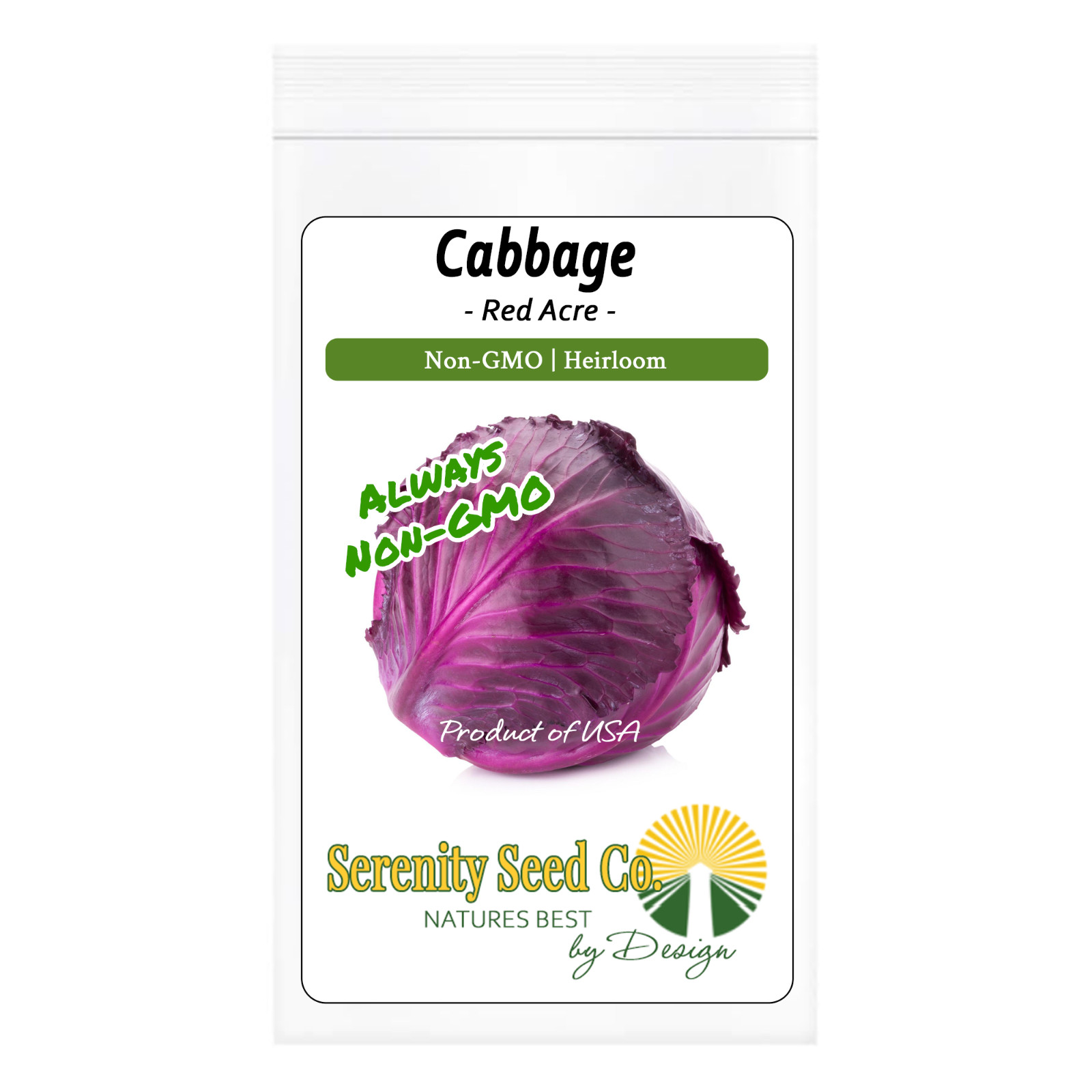 Red Acre Cabbage Seeds | Non-GMO, Heirloom | Fresh Garden Seeds