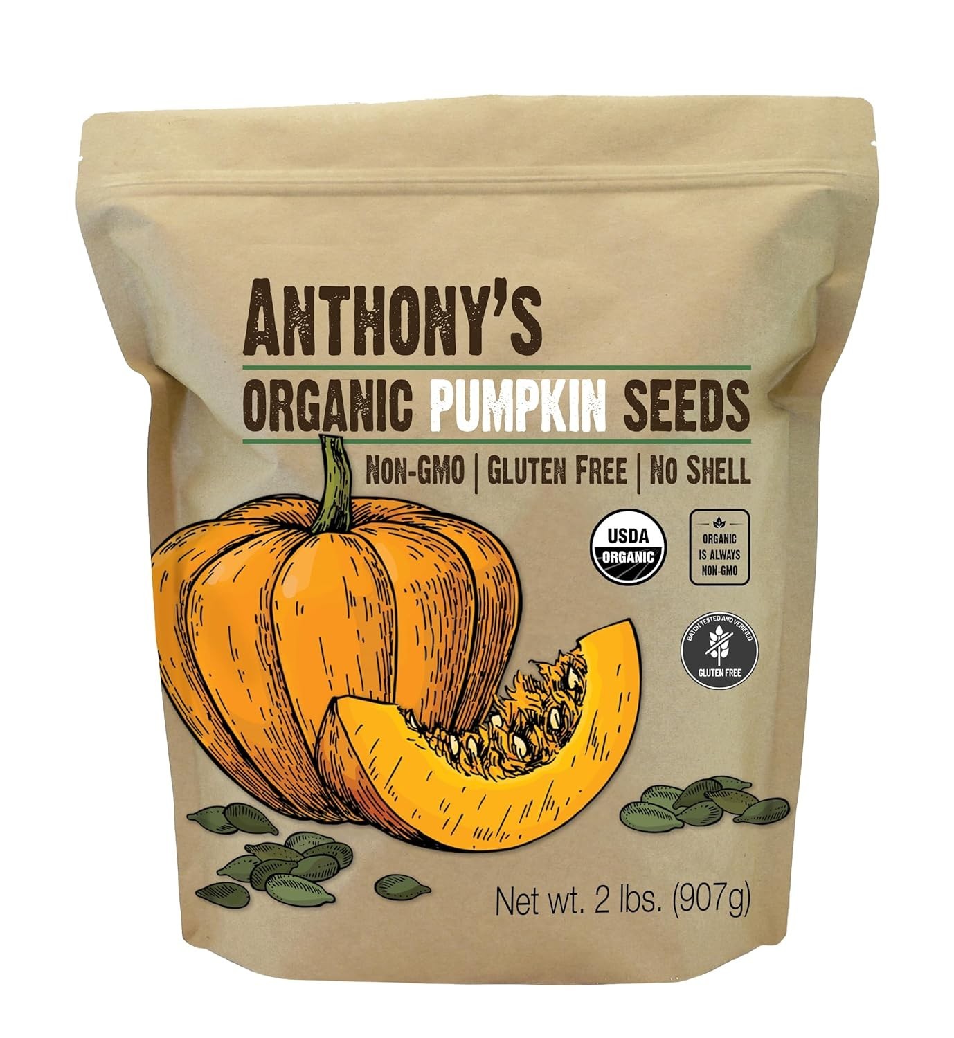 Raw Organic Pumpkin Seeds 2 lb – Gluten Free, Unsalted, Perfect for Cooking