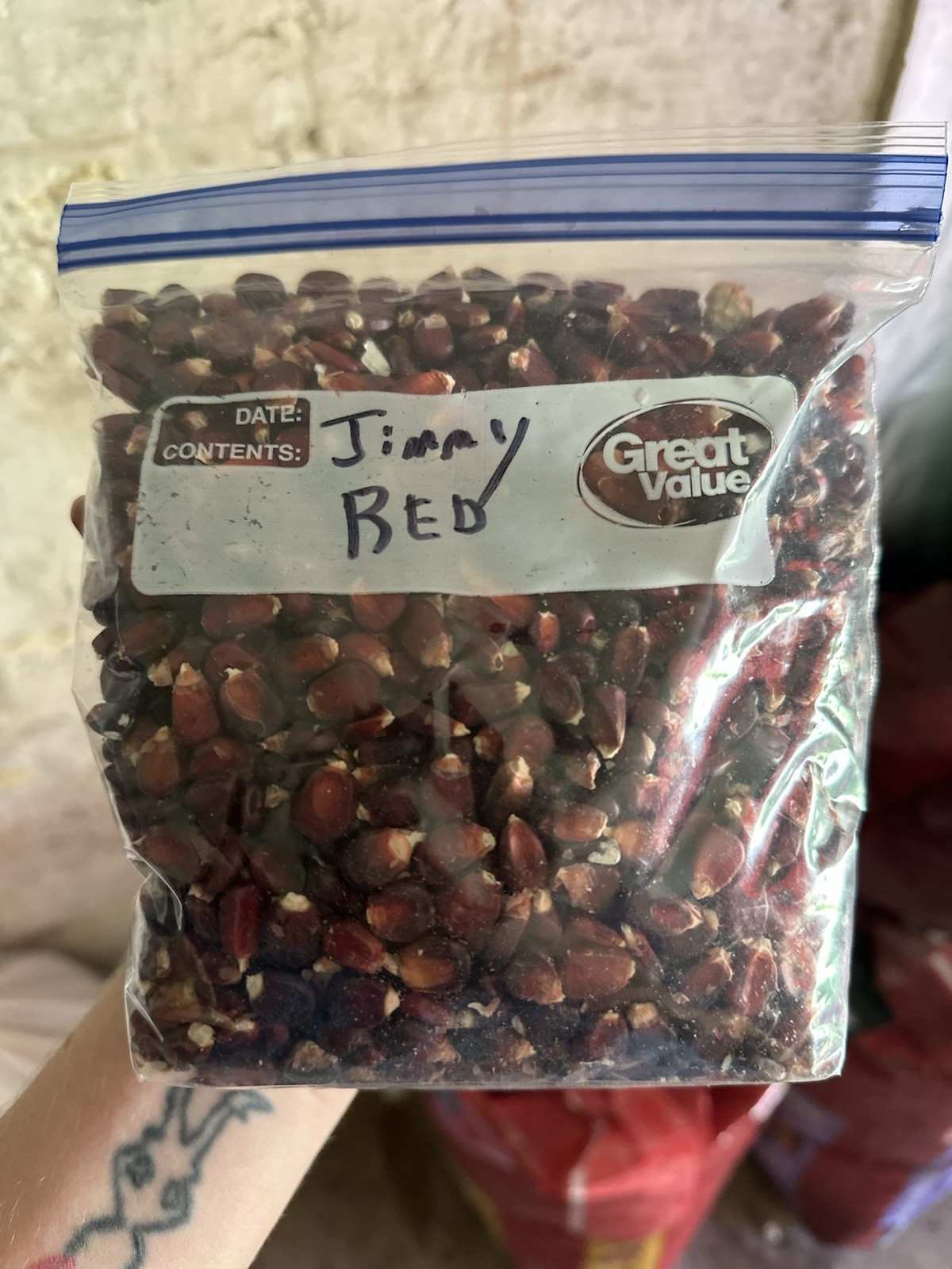 Jimmy Red Corn Heirloom Dent Corn for Seed or Milling 1/2 Pound