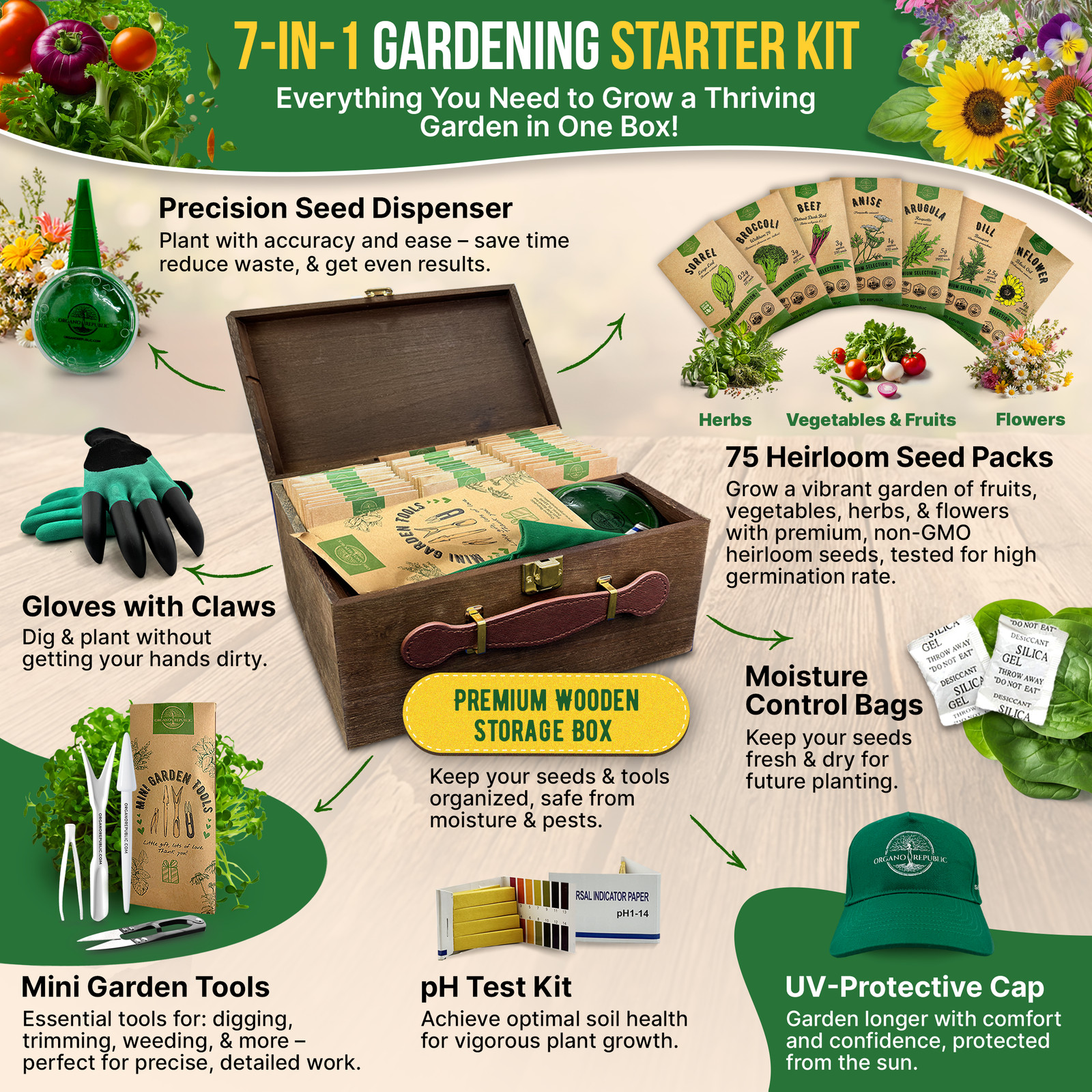 75 Herb & Vegetable Seeds Variety Pack