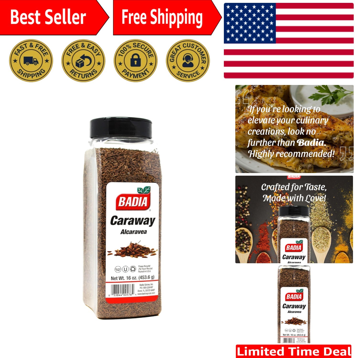 16 oz Whole Caraway Seeds for Cooking – Versatile Spice with Digestive Benefits