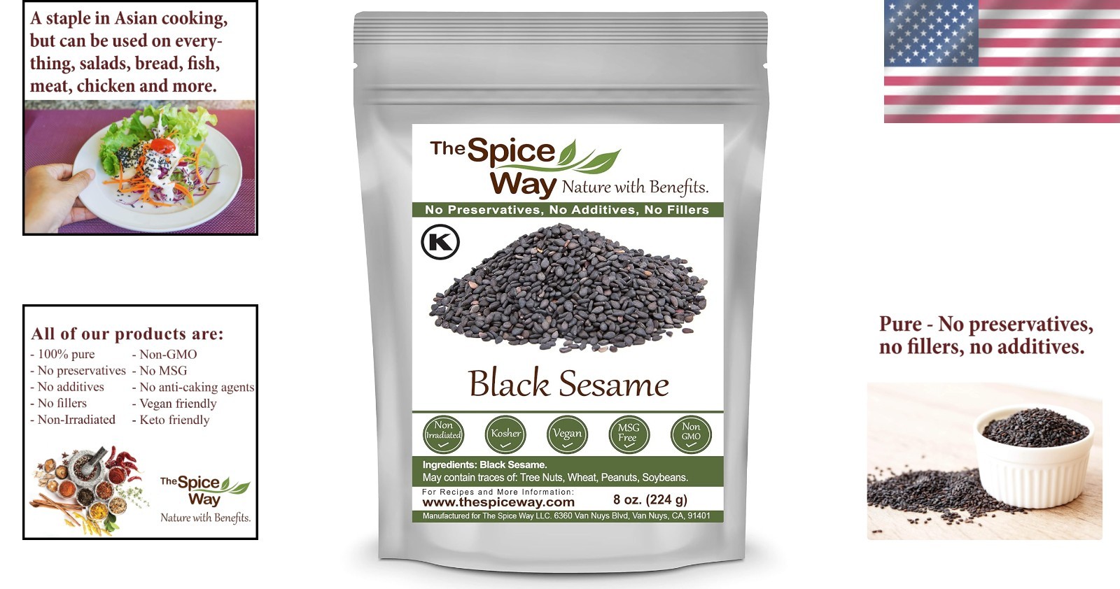 8 oz Black Sesame Seeds – Nutty Flavor, Keto & Friendly Cooking Essential